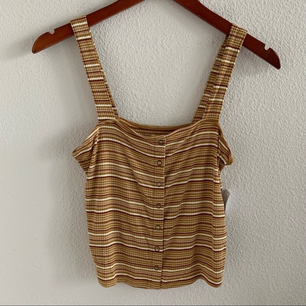 NWT American Eagle Soft & Sexy Crop Tank Ribbed Mustard Pink Brown White…